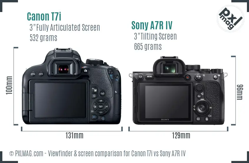 Canon T7i vs Sony A7R IV Screen and Viewfinder comparison Canon T7i vs Sony A7R IV Screen and Viewfinder comparison