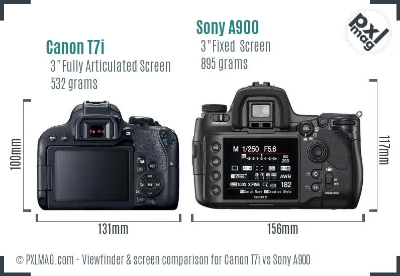 Canon T7i vs Sony A900 Screen and Viewfinder comparison