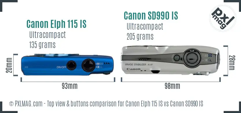 Top view design and control layout comparison
