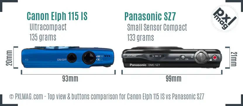 Top view design and control layout comparison