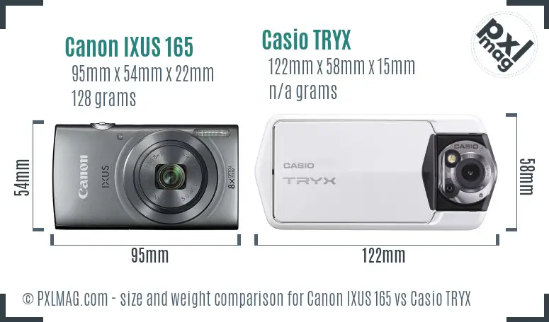 Canon IXUS 165 vs Casio TRYX size comparison Canon IXUS 165 vs Casio TRYX size comparison