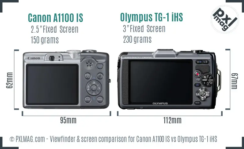 Canon A1100 IS vs Olympus TG-1 iHS Screen and Viewfinder comparison