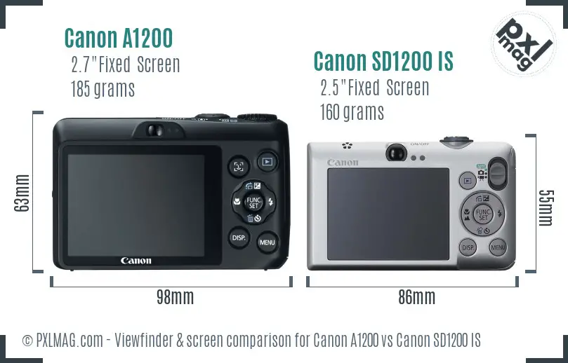 Canon A1200 vs Canon SD1200 IS Screen and Viewfinder comparison Canon A1200 vs Canon SD1200 IS Screen and Viewfinder comparison