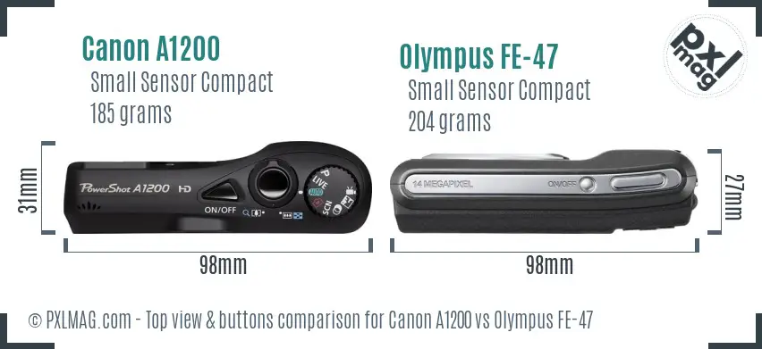 Top view design and control layout comparison
