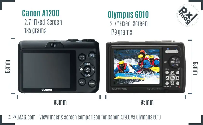Canon A1200 vs Olympus 6010 Screen and Viewfinder comparison Canon A1200 vs Olympus 6010 Screen and Viewfinder comparison