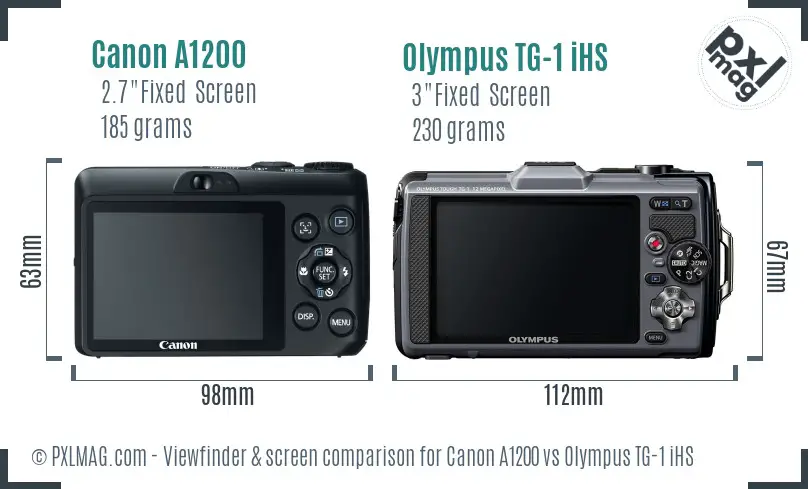 Canon A1200 vs Olympus TG-1 iHS Screen and Viewfinder comparison