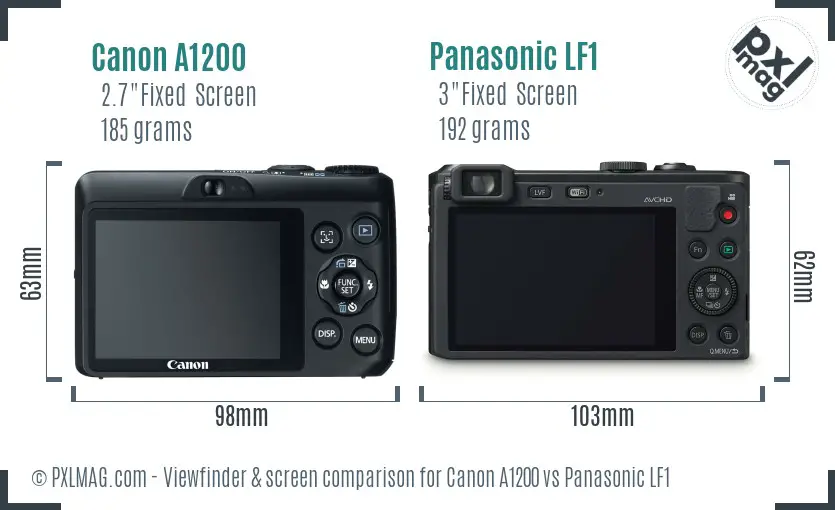 Canon A1200 vs Panasonic LF1 Screen and Viewfinder comparison Canon A1200 vs Panasonic LF1 Screen and Viewfinder comparison