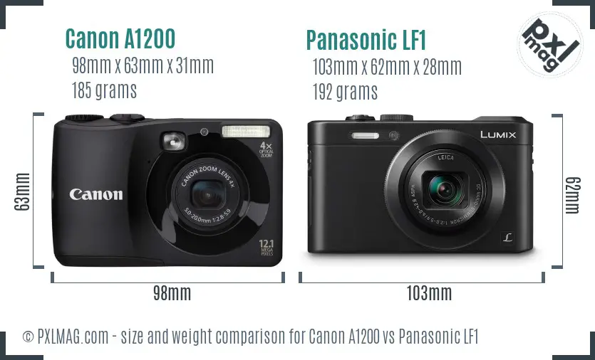 Canon A1200 vs Panasonic LF1 size comparison Canon A1200 vs Panasonic LF1 size comparison