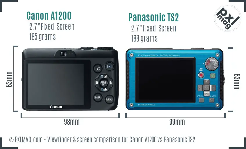 Canon A1200 vs Panasonic TS2 Screen and Viewfinder comparison Canon A1200 vs Panasonic TS2 Screen and Viewfinder comparison