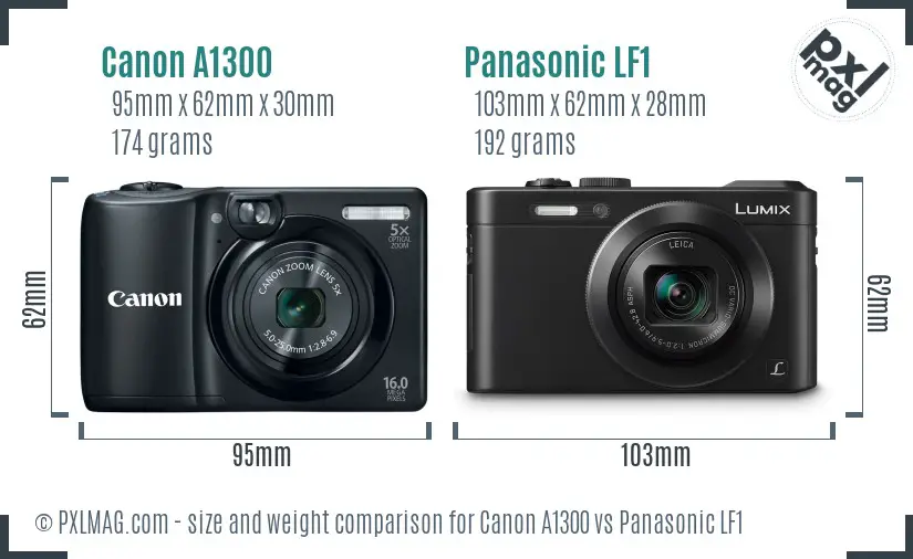 Canon A1300 vs Panasonic LF1 size comparison Canon A1300 vs Panasonic LF1 size comparison