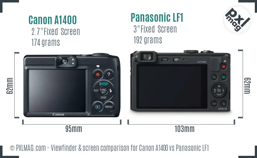 Canon A1400 vs Panasonic LF1 Screen and Viewfinder comparison
