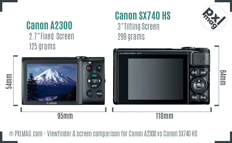 Canon A2300 vs Canon SX740 HS Screen and Viewfinder comparison Canon A2300 vs Canon SX740 HS Screen and Viewfinder comparison