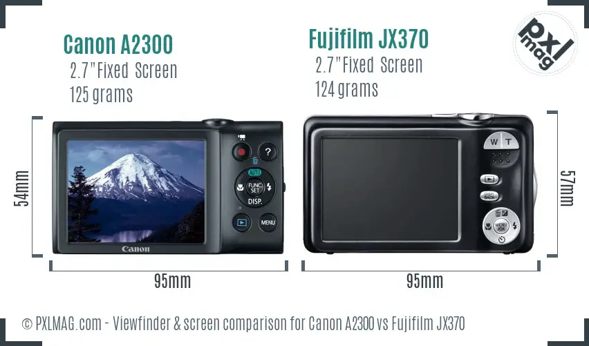Canon A2300 vs Fujifilm JX370 Screen and Viewfinder comparison Canon A2300 vs Fujifilm JX370 Screen and Viewfinder comparison