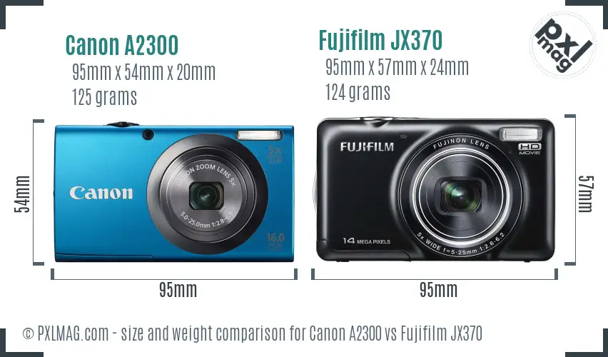 Canon A2300 vs Fujifilm JX370 size comparison Canon A2300 vs Fujifilm JX370 size comparison