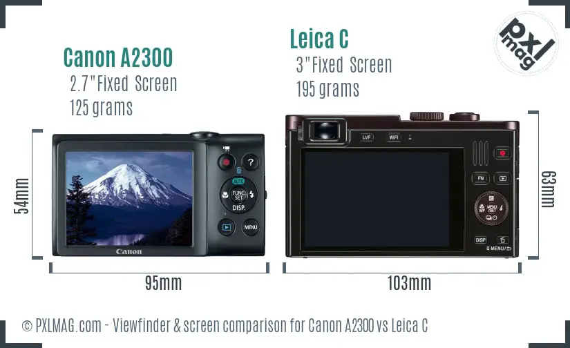 Canon A2300 vs Leica C Screen and Viewfinder comparison Canon A2300 vs Leica C Screen and Viewfinder comparison