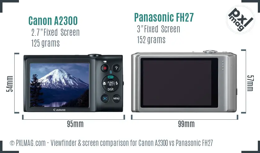 Canon A2300 vs Panasonic FH27 Screen and Viewfinder comparison Canon A2300 vs Panasonic FH27 Screen and Viewfinder comparison