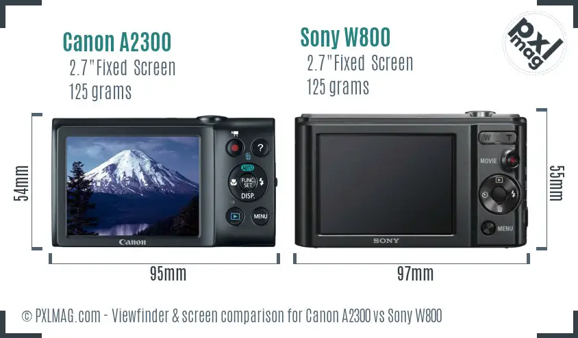 Canon A2300 vs Sony W800 Screen and Viewfinder comparison Canon A2300 vs Sony W800 Screen and Viewfinder comparison