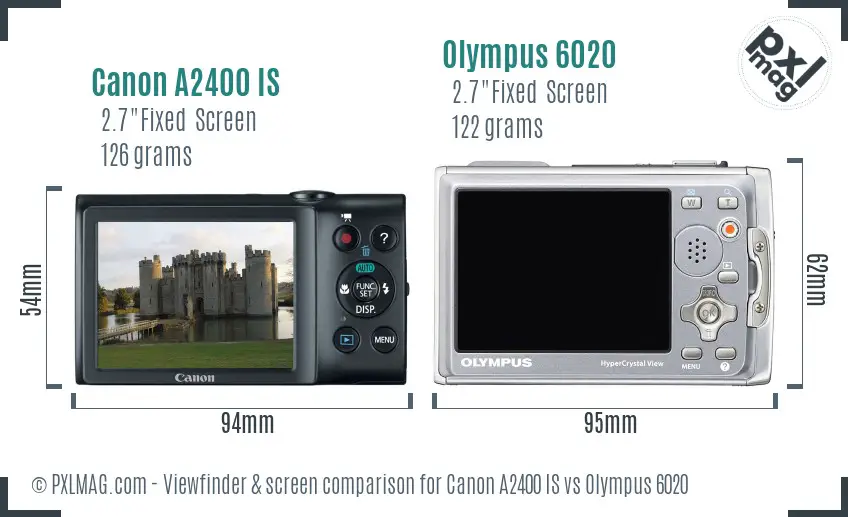 Back-screen comparison Canon vs Olympus