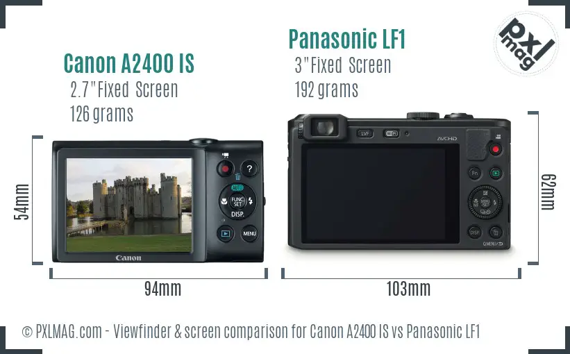 Canon A2400 IS vs Panasonic LF1 Screen and Viewfinder comparison Canon A2400 IS vs Panasonic LF1 Screen and Viewfinder comparison