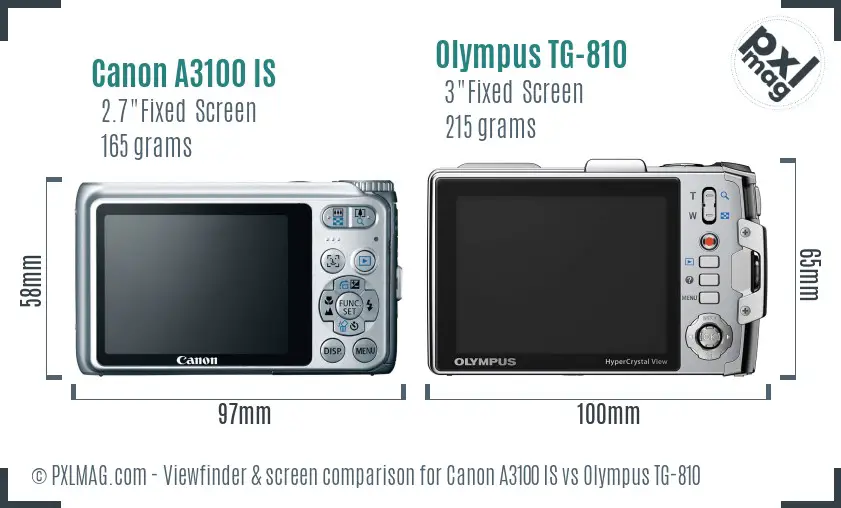Canon A3100 IS vs Olympus TG-810 Screen and Viewfinder comparison Canon A3100 IS vs Olympus TG-810 Screen and Viewfinder comparison