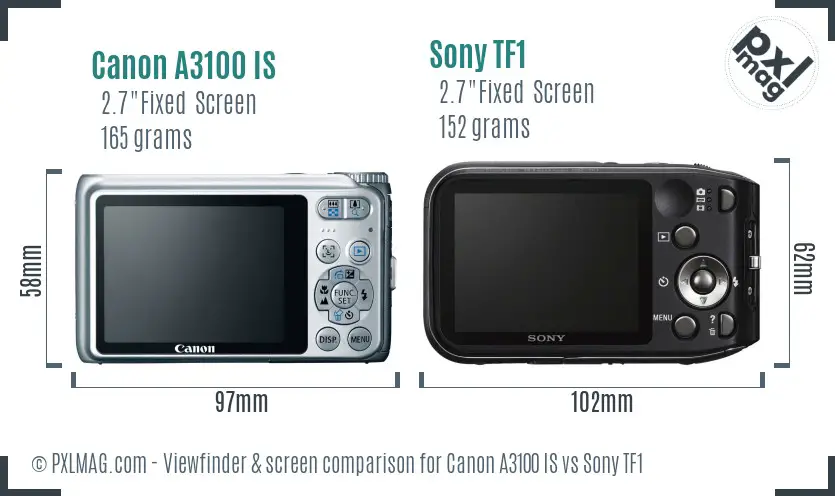Canon A3100 IS vs Sony TF1 Screen and Viewfinder comparison Canon A3100 IS vs Sony TF1 Screen and Viewfinder comparison