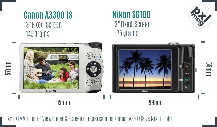 Back screen comparison showing Nikon touchscreen vs Canon fixed LCD