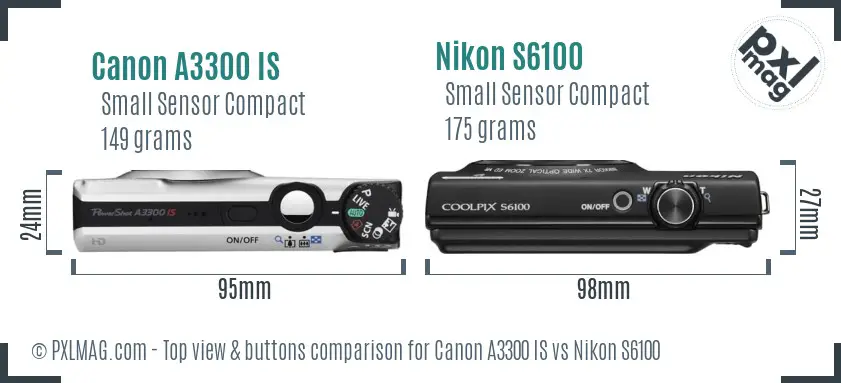 Top view design and control layout comparison of Canon and Nikon models