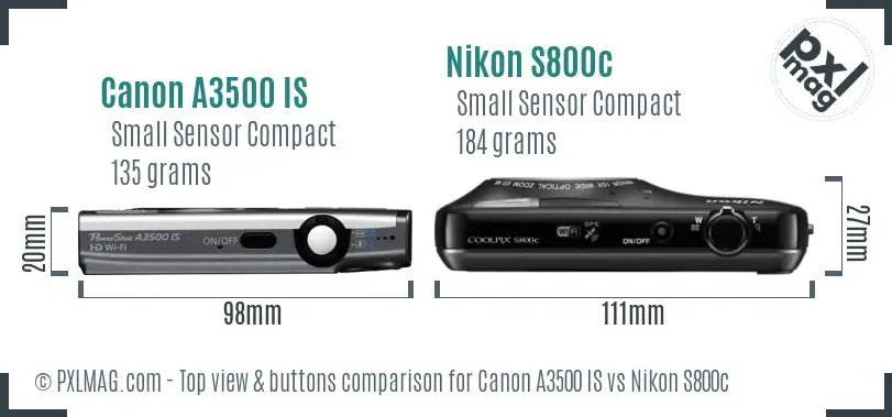Top view design and control layout comparison of Canon and Nikon cameras