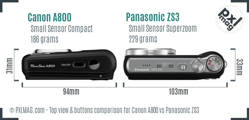 Top view design and control layout comparison