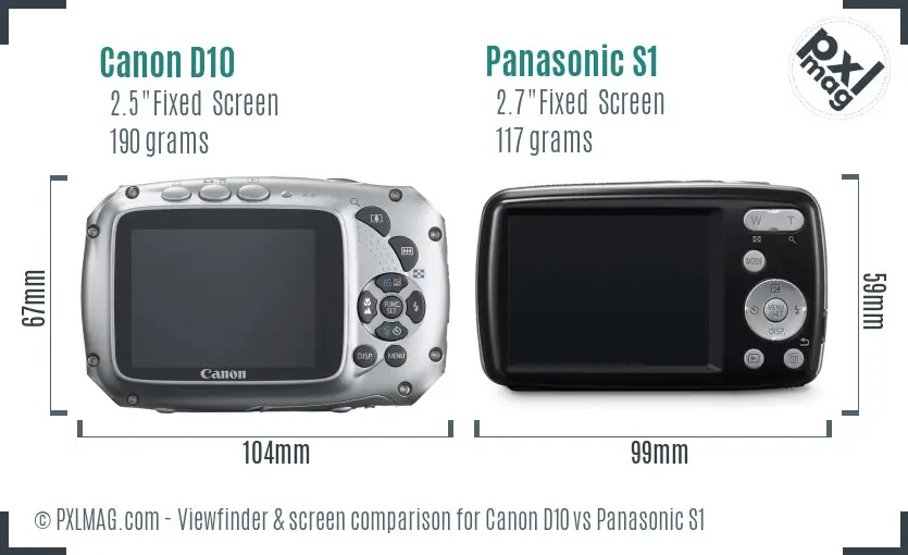 Canon D10 vs Panasonic S1 Screen and Viewfinder comparison