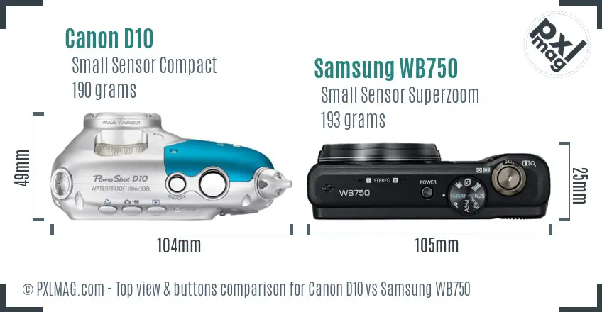 Top view design and control layout comparison