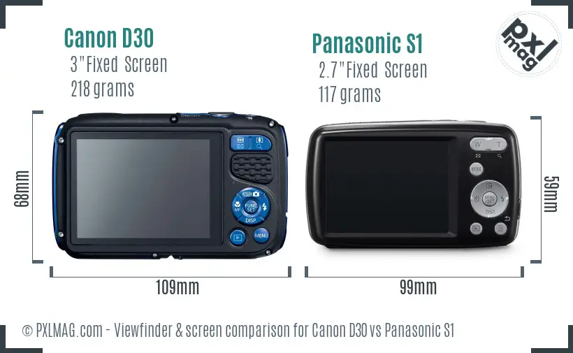 Canon D30 vs Panasonic S1 Screen and Viewfinder comparison