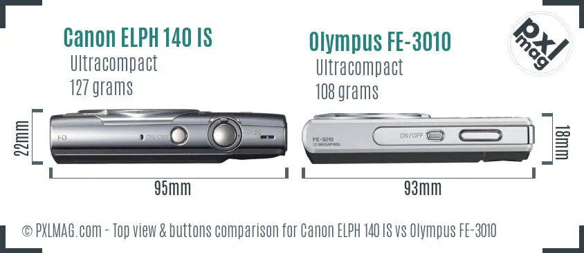 Top view design and control layout comparison