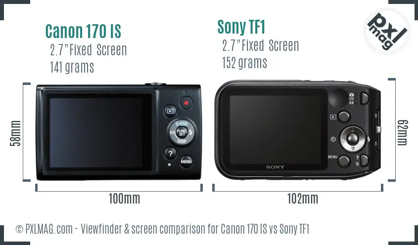 Canon 170 IS vs Sony TF1 Screen and Viewfinder comparison