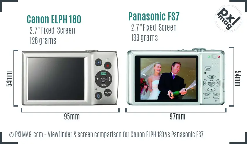 Canon ELPH 180 vs Panasonic FS7 Screen and Viewfinder comparison Canon ELPH 180 vs Panasonic FS7 Screen and Viewfinder comparison