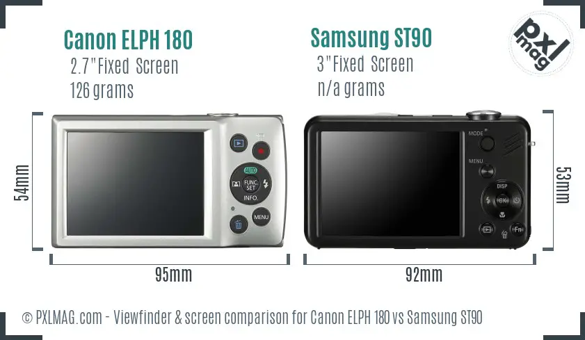 Canon ELPH 180 vs Samsung ST90 Screen and Viewfinder comparison Canon ELPH 180 vs Samsung ST90 Screen and Viewfinder comparison