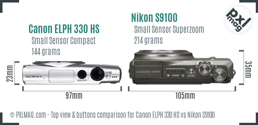 Top view design and control layout comparison