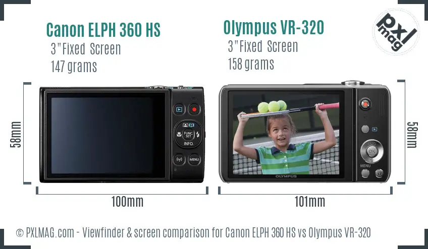 Canon ELPH 360 HS vs Olympus VR-320 Screen and Viewfinder comparison Canon ELPH 360 HS vs Olympus VR-320 Screen and Viewfinder comparison