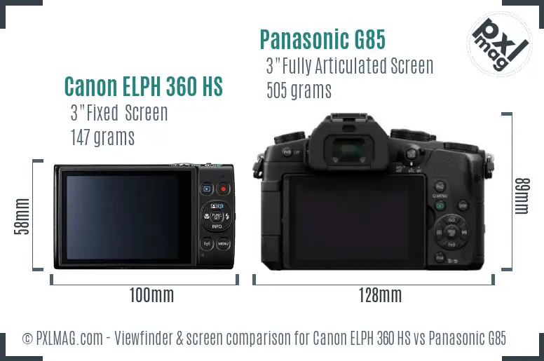 Canon ELPH 360 HS vs Panasonic G85 Screen and Viewfinder comparison Canon ELPH 360 HS vs Panasonic G85 Screen and Viewfinder comparison