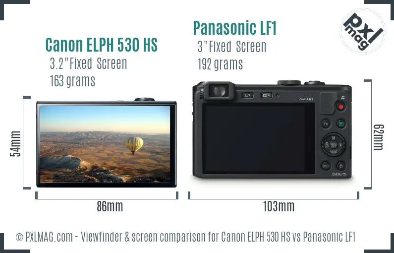 Canon ELPH 530 HS vs Panasonic LF1 Screen and Viewfinder comparison