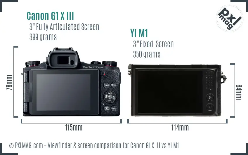 Canon G1 X III vs YI M1 Screen and Viewfinder comparison