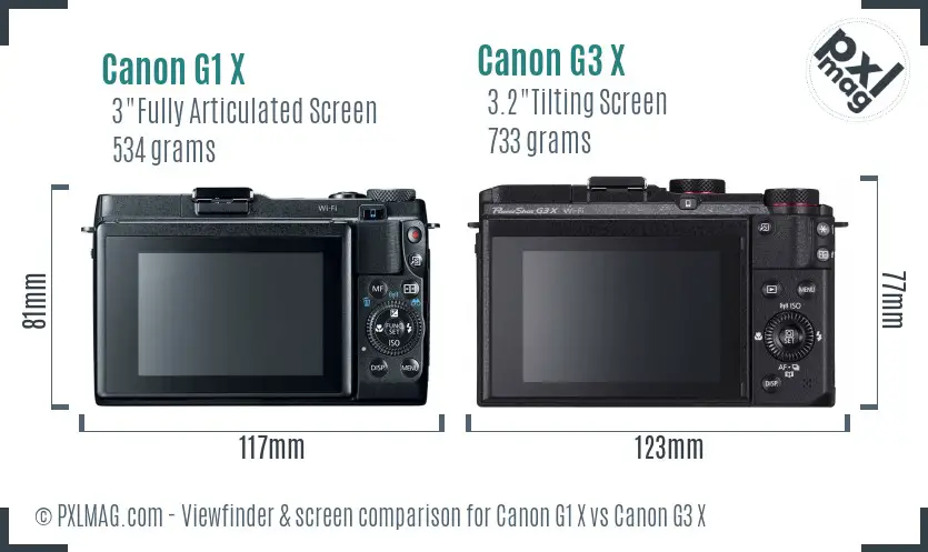 Canon G1 X vs Canon G3 X Screen and Viewfinder comparison Canon G1 X vs Canon G3 X Screen and Viewfinder comparison