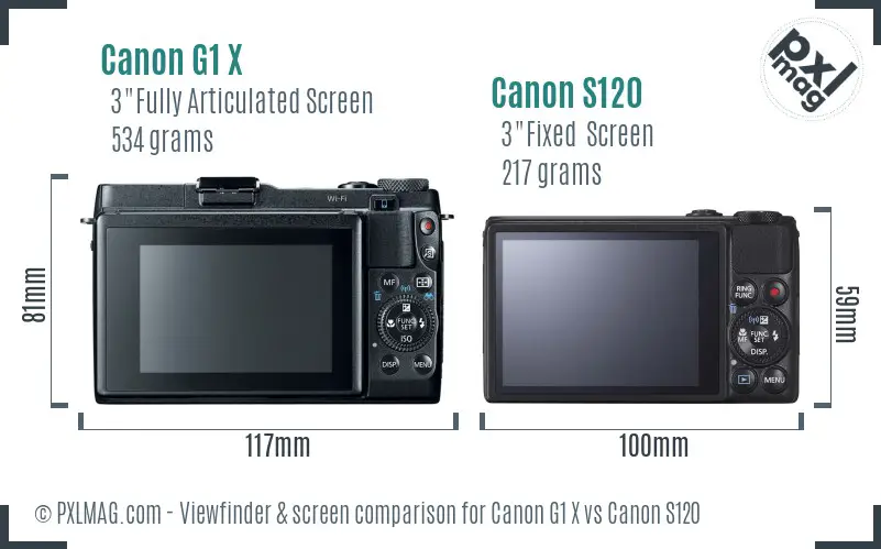 Canon G1 X vs Canon S120 Screen and Viewfinder comparison Canon G1 X vs Canon S120 Screen and Viewfinder comparison