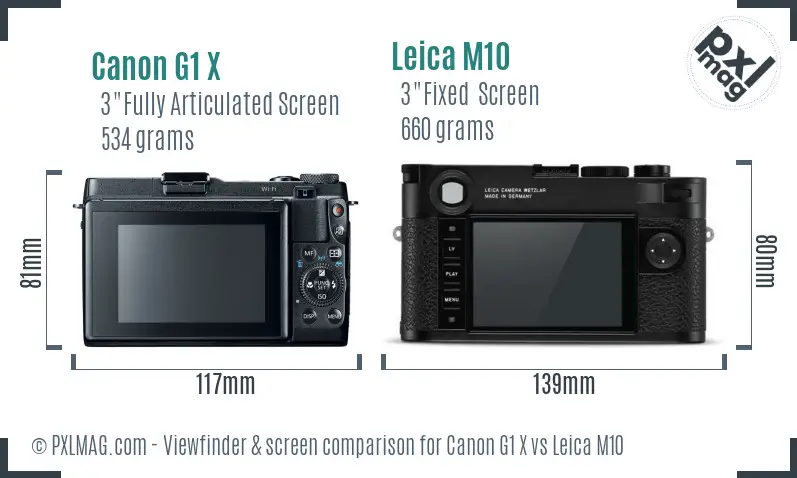 Canon G1 X vs Leica M10 Screen and Viewfinder comparison Canon G1 X vs Leica M10 Screen and Viewfinder comparison