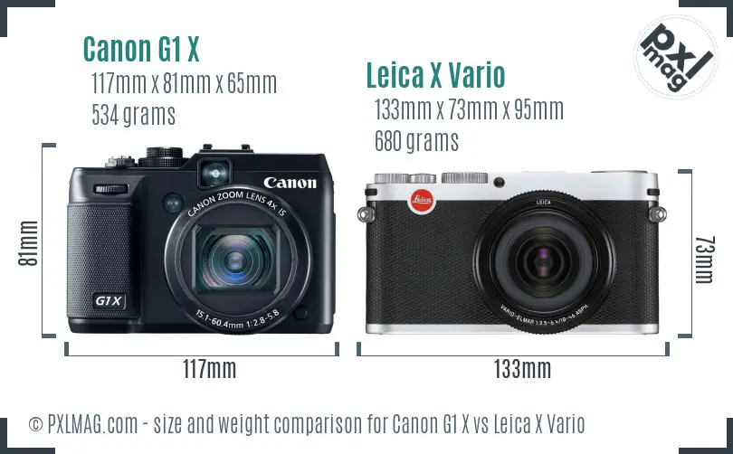 Canon G1 X vs Leica X Vario size comparison