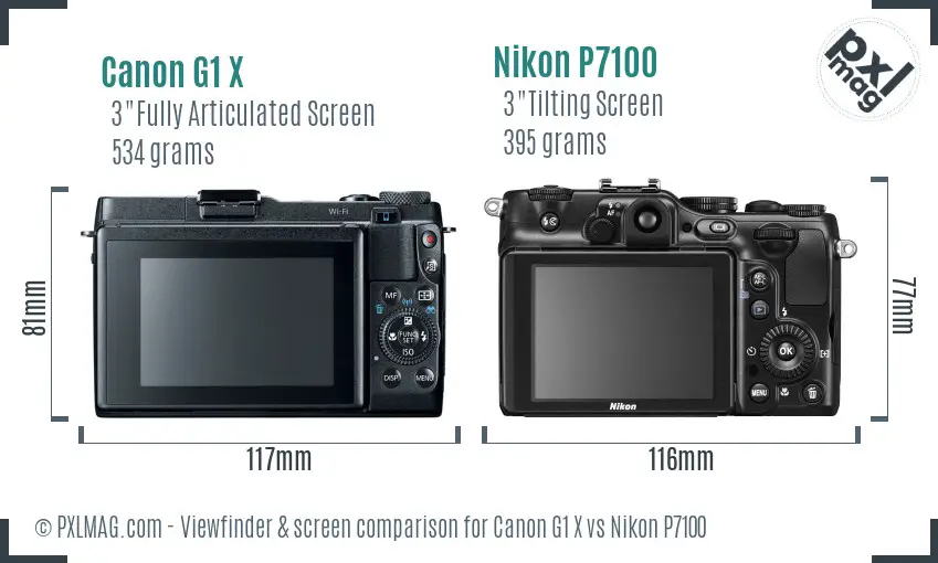 Canon G1 X vs Nikon P7100 Screen and Viewfinder comparison Canon G1 X vs Nikon P7100 Screen and Viewfinder comparison