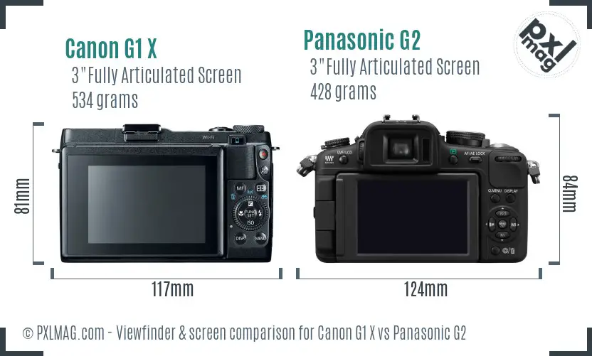 Canon G1 X vs Panasonic G2 Screen and Viewfinder comparison Canon G1 X vs Panasonic G2 Screen and Viewfinder comparison