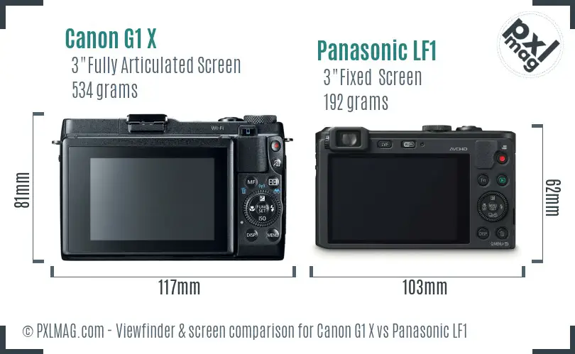 Canon G1 X vs Panasonic LF1 Screen and Viewfinder comparison Canon G1 X vs Panasonic LF1 Screen and Viewfinder comparison