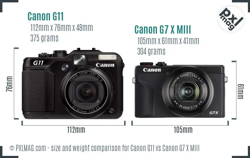 Canon G11 vs Canon G7 X MIII size comparison Canon G11 vs Canon G7 X MIII size comparison