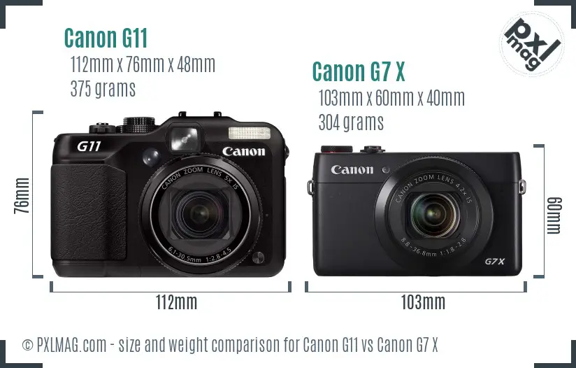 Canon G11 vs Canon G7 X size comparison Canon G11 vs Canon G7 X size comparison